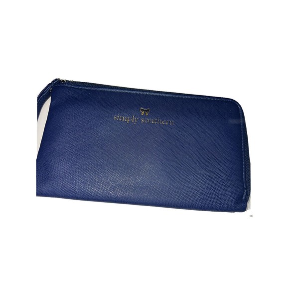 Simply Southern navy clutch‎ With Numerous Pockets Card Holder Slots Zip Pocket - Picture 1 of 9